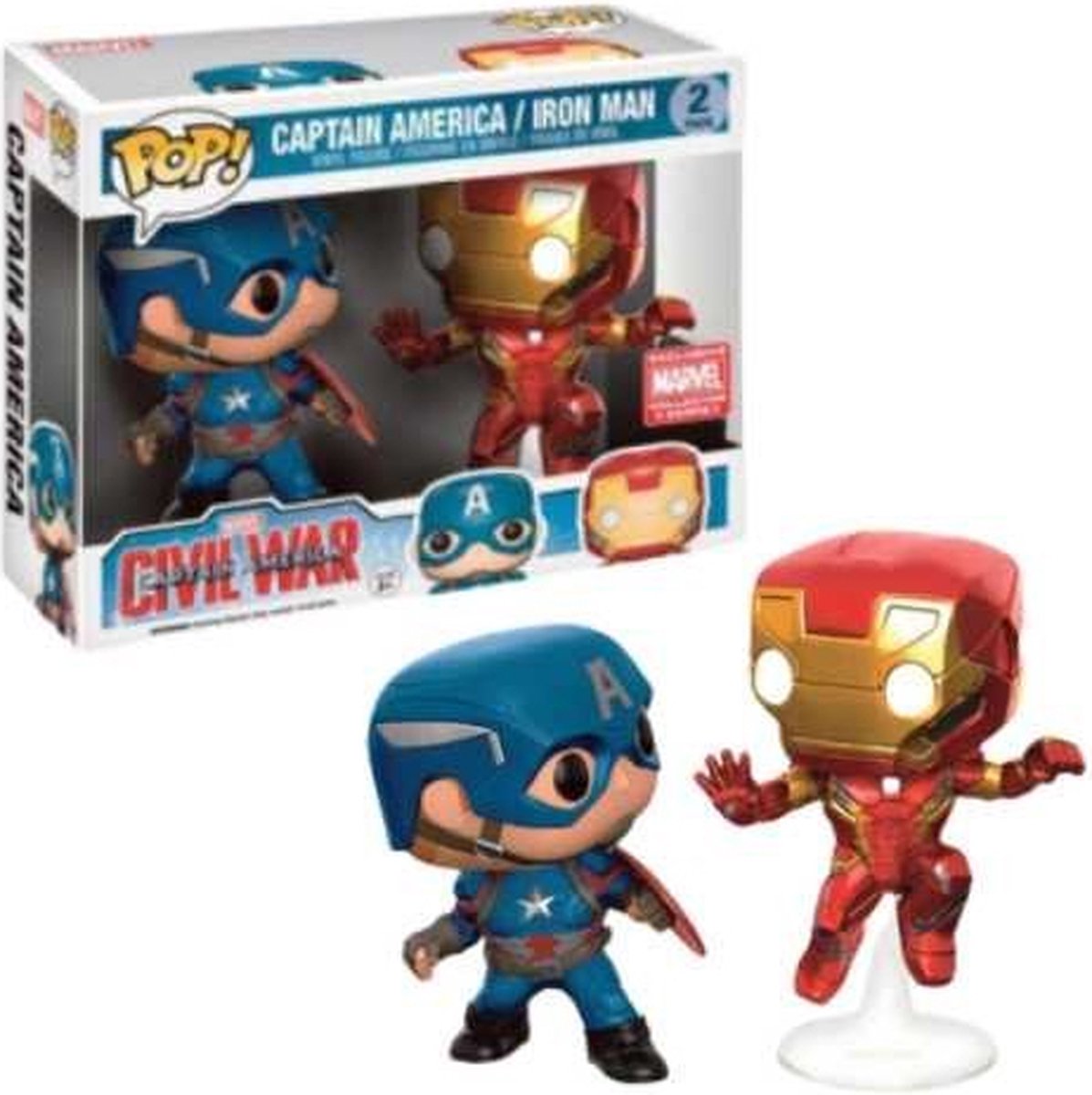   Pop! Marvel: Captain America & Iron Man Civil War 2-Pack (Collector Corps Exclusive) [Condition: 7/10]